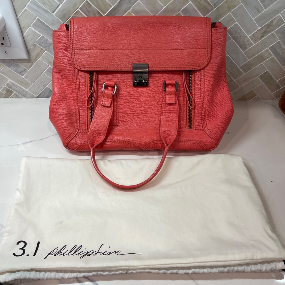 3.1 PHILLIP LIM Calfskin Raspberry/Watermelon LIKE NEW